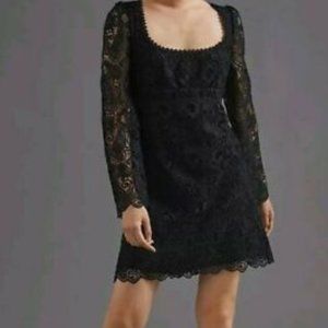 Black Lace Anthropologie Mini Dress